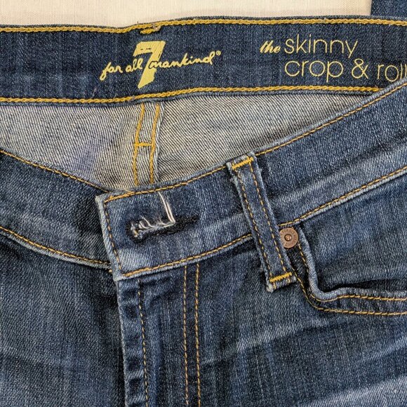 7 For All Mankind Women's Skinny Crop & Roll Jeans. Size 27. - Picture 2 of 5
